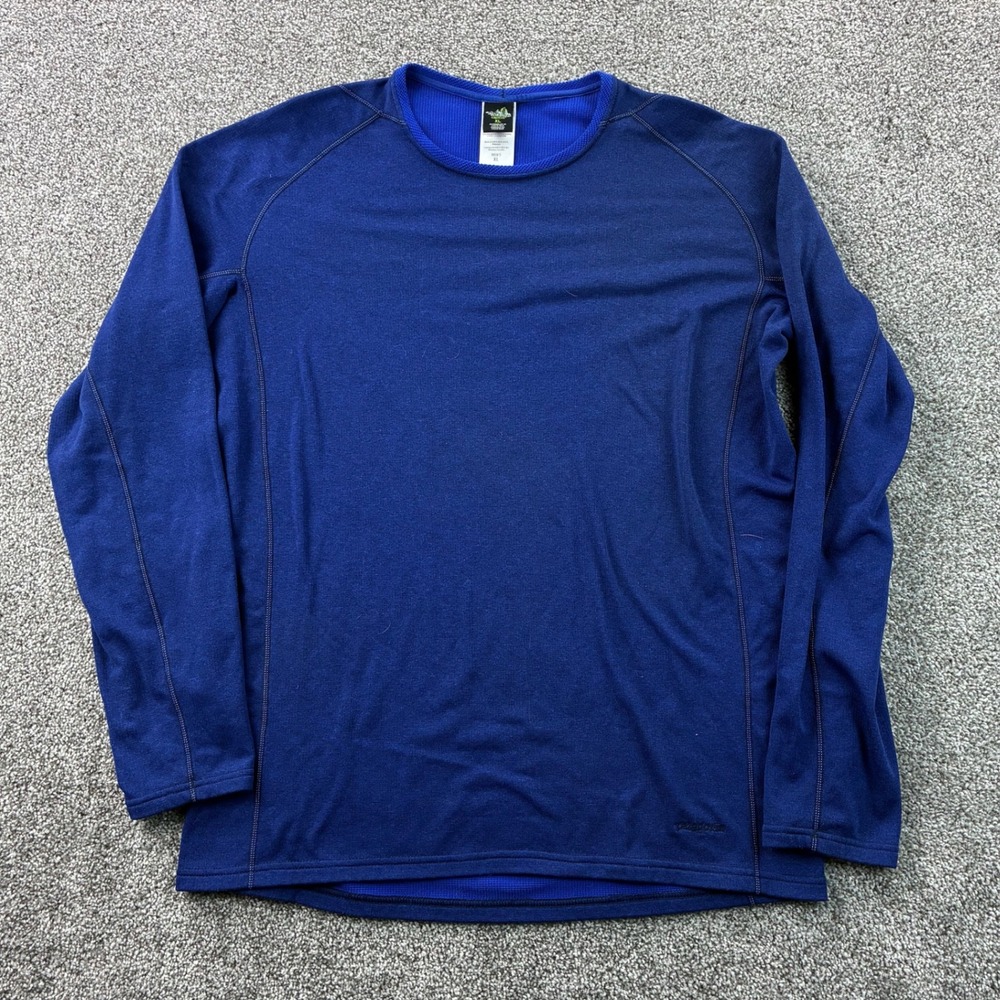 Patagonia Capilene Shirt Mens XL Blue Cool Lightweight Long Sleeve Athletic